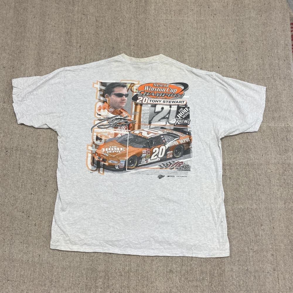 Vintage Toney Stewart Nascar shirt mens Xl gray 2000s‎ y2k racing Winston Cup